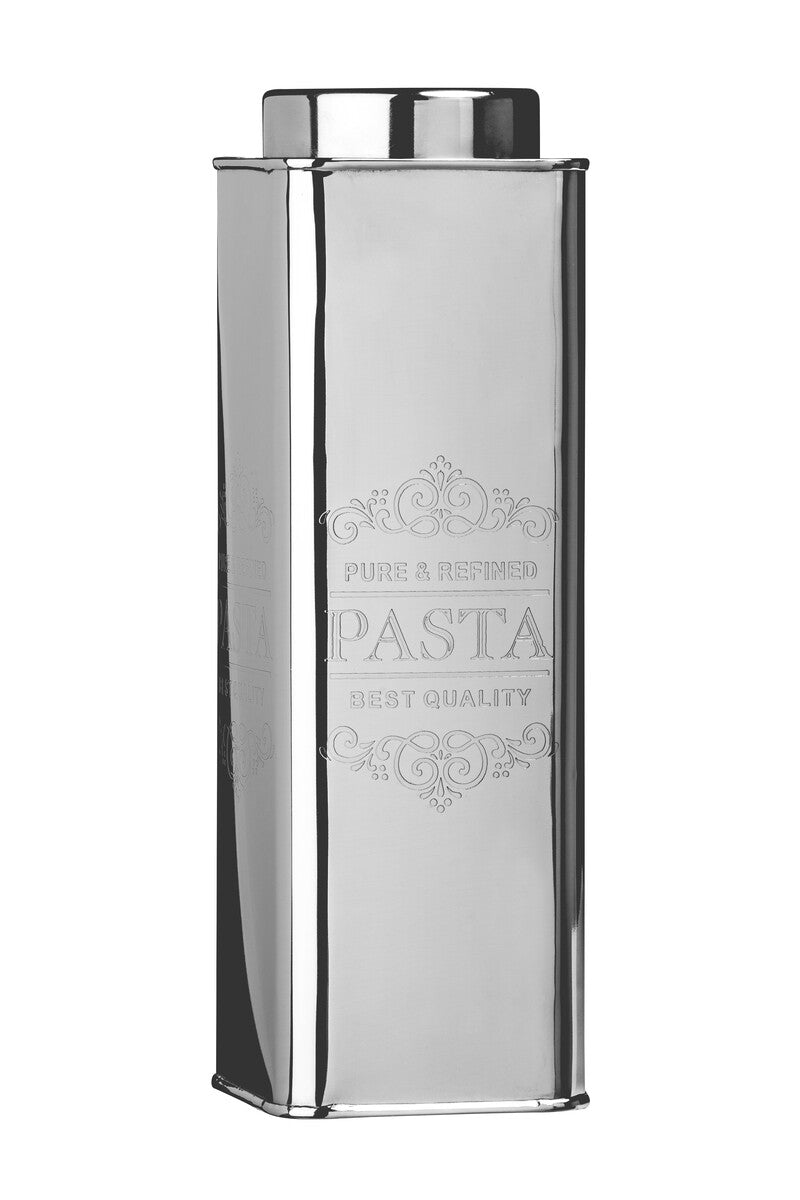 Silver Pasta Canister with Floral Detail