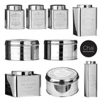 Silver Pasta Canister with Floral Detail