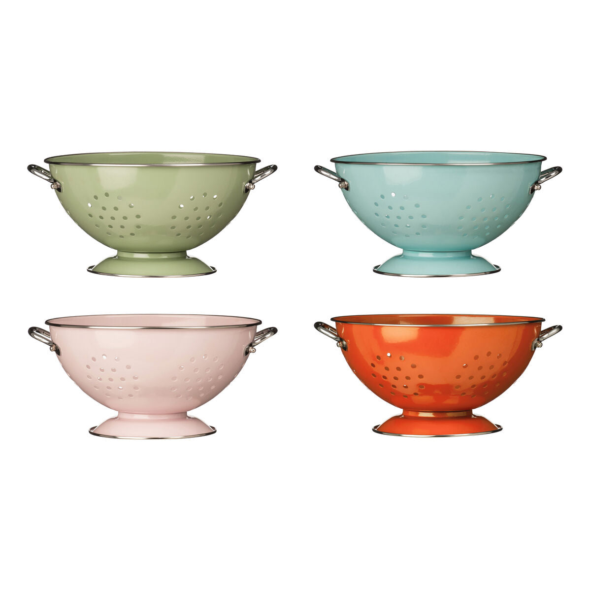 Pastel Pink Enamel Retro Colander | Hollis