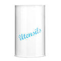 White and Blue Utensil Canister