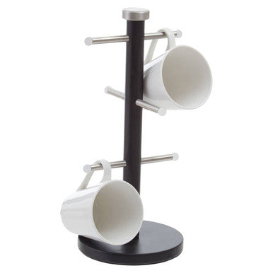 Matt Black Metal 6 Cup Mug Tree