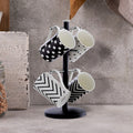 Matt Black Metal 6 Cup Mug Tree