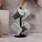 Matt Black Metal 6 Cup Mug Tree