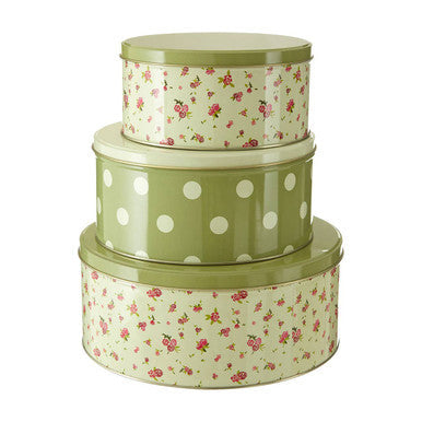 Set Of Three Round Storage Tins