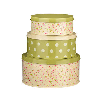 Set Of Three Round Storage Tins