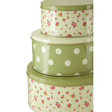 Set Of Three Round Storage Tins
