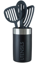 Black Enamel Finish Utensil Holder