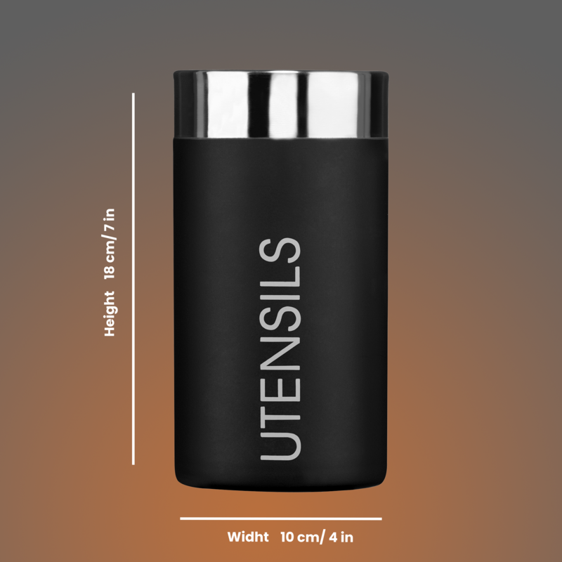 Black Enamel Finish Utensil Holder
