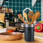 Black Enamel Finish Utensil Holder
