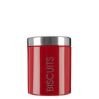 Red Enamel Biscuit Canister