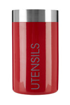 Red Enamel Utensil Holder