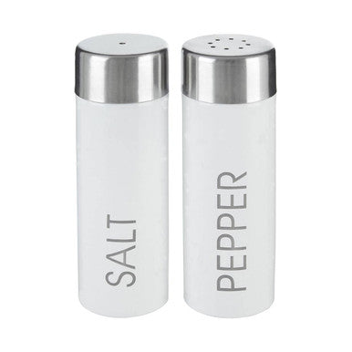 White Enamel Salt and Pepper Set