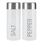 White Enamel Salt and Pepper Set