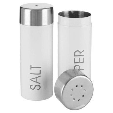 White Enamel Salt and Pepper Set