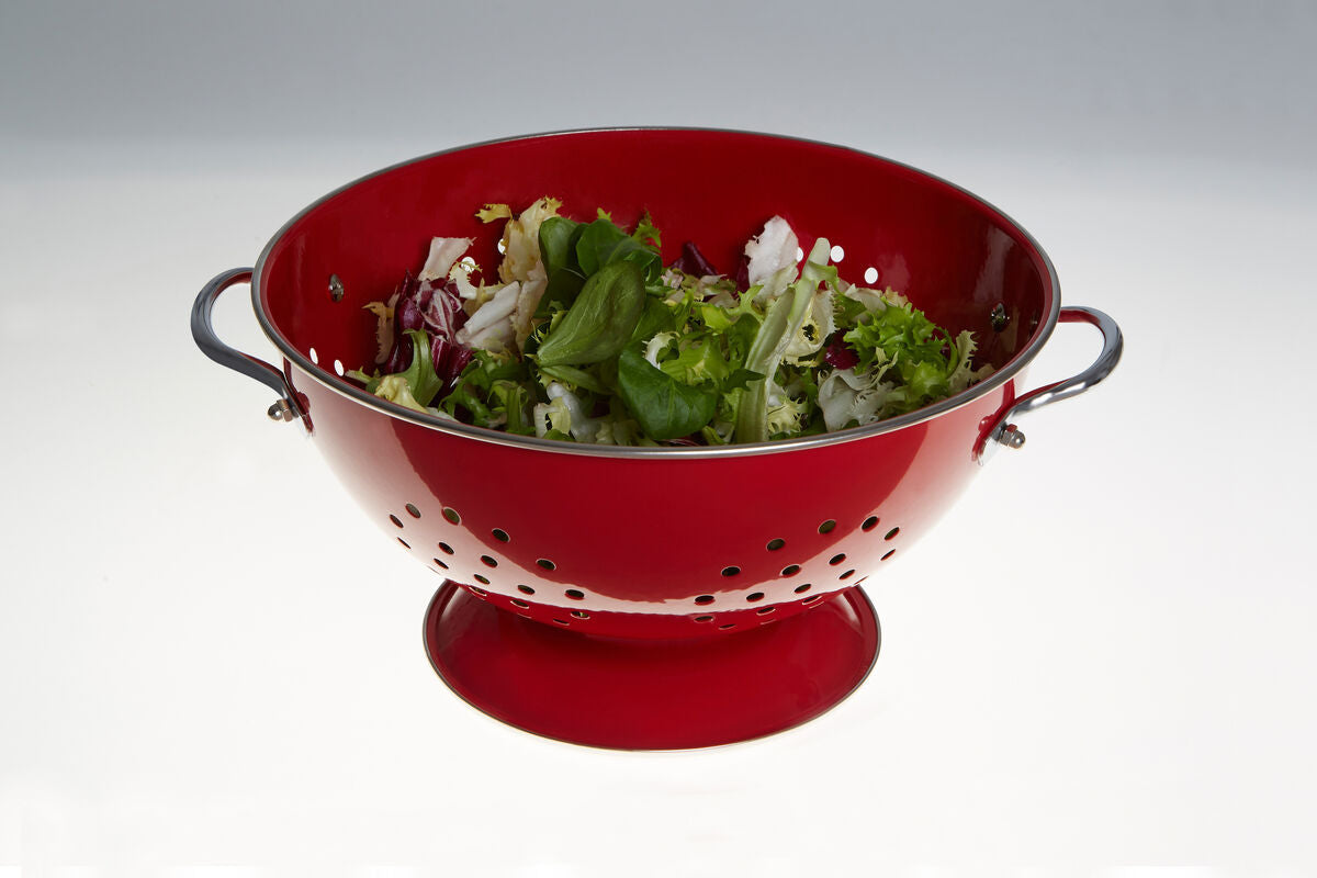Red Enamel Colander