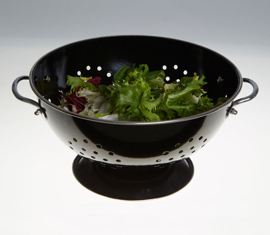 Retro Black Enamel Colander