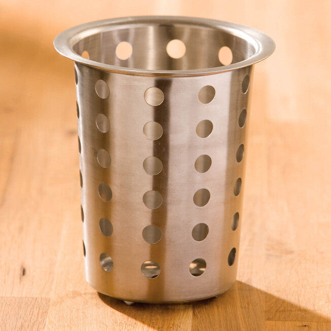 Brushed Stainless Steel Cutlery Caddy with Holes