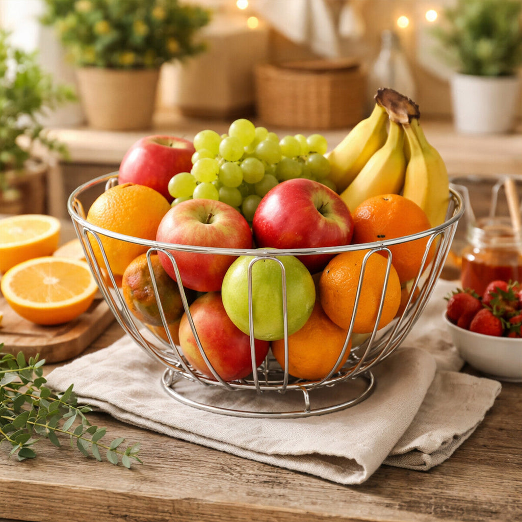 Chrome Round Fruit Basket