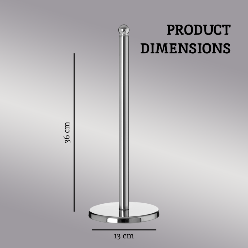 Chrome Kitchen Roll Holder with Decorative Finial