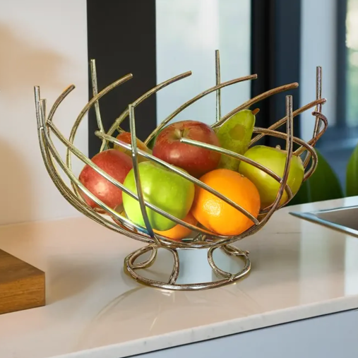 Nest Shape Chrome Fruit Basket