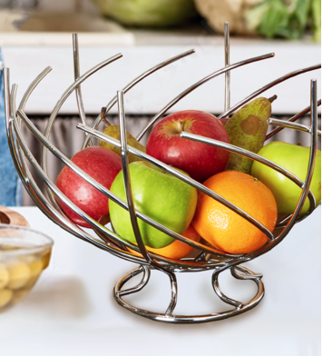 Nest Shape Chrome Fruit Basket