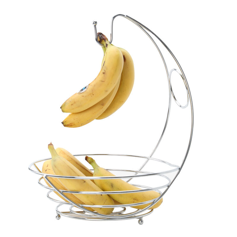 Chrome Fruit Bowl and Banana Hanger