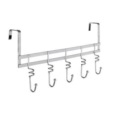 Chrome Over Door 5 Five Hook Swirl Hanger