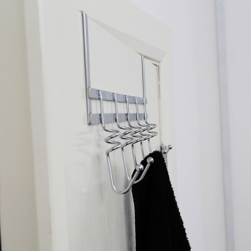 Chrome Over Door 5 Five Hook Swirl Hanger