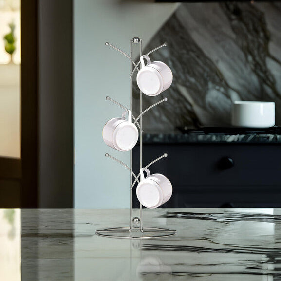 Chrome 6 Cup Mug Tree