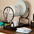 Black Enamel Coated Frame 2 Tier Dish Drainer