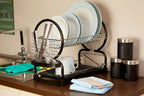 Black Enamel Coated Frame 2 Tier Dish Drainer