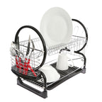 Black Enamel Coated Frame 2 Tier Dish Drainer