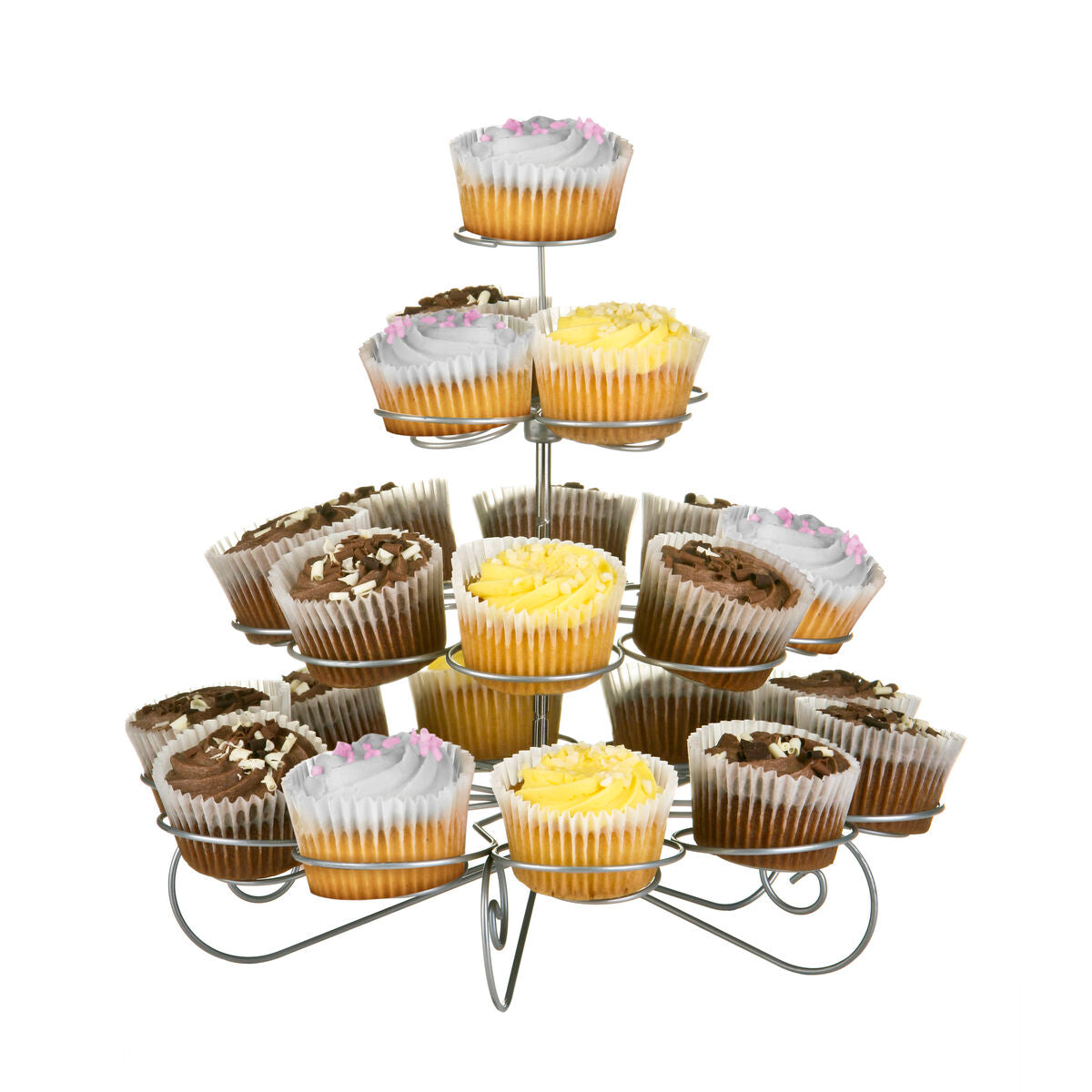 4 Tier Silver Wire 23 Cups Cupcake Stand