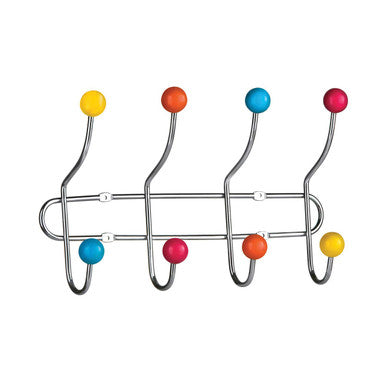 Chrome 8 Hook Hanger with Multi Colour Plastic Balls