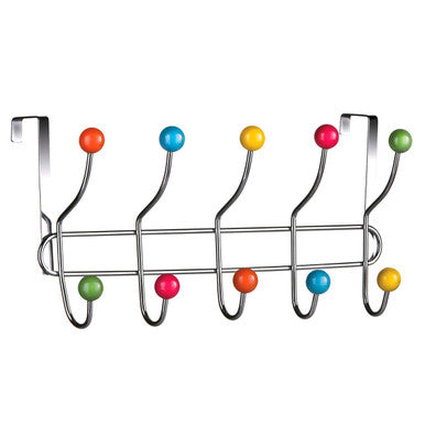 Multi Colour 10 Hook Over Door Hanger