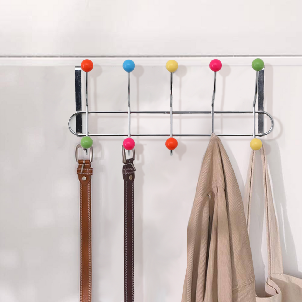 Multi Colour 10 Hook Over Door Hanger