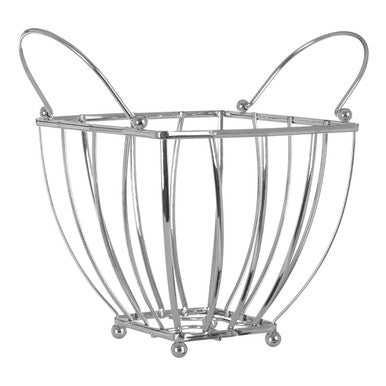 Chrome Finish Fruit Basket with Side Handles