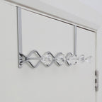 Chrome Over Door Hanger with Five Diamante Hooks