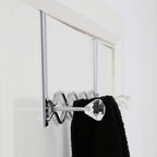 Chrome Over Door Hanger with Five Diamante Hooks