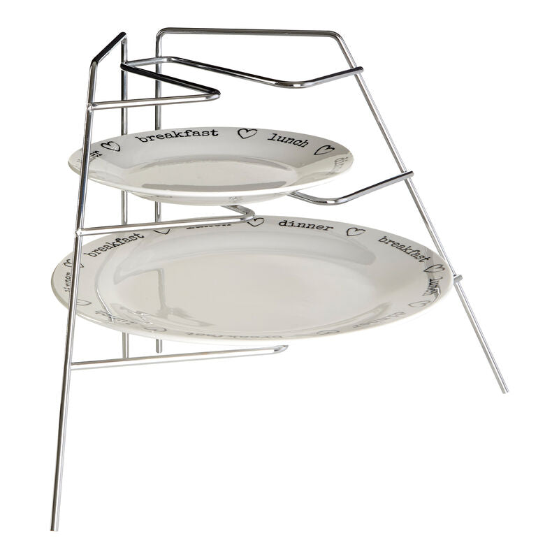 Corner Plate Rack with Chrome Finish