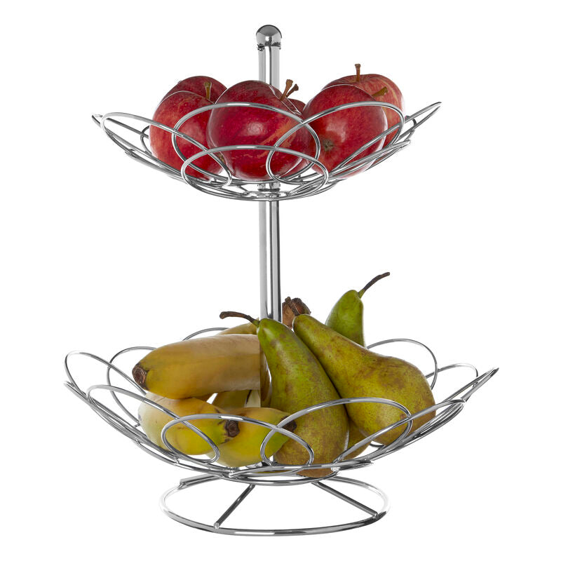 2 Tier Chrome Fruit Basket