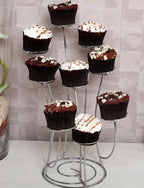 Swirl Chrome 9 Cup Cake Stand