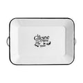 White Enamel Tray with Kitchenware Etchings