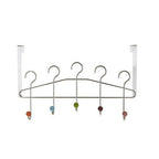 Chrome 5 Hook Over Door Hanger with Multi Coloured Ceramic Balls