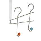 Chrome 5 Hook Over Door Hanger with Multi Coloured Ceramic Balls