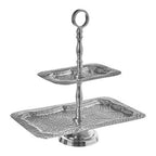 2 Tier Hammered Aluminium Cake Stand
