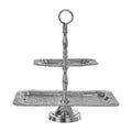 2 Tier Hammered Aluminium Cake Stand