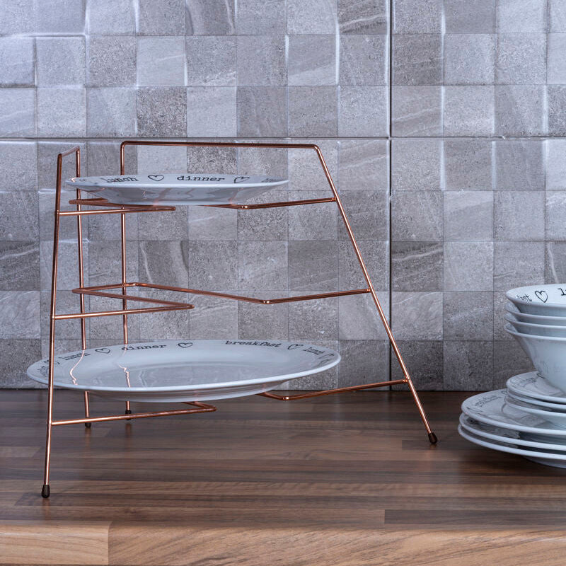 Copper Plated Corner Plate Rack