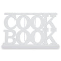 White Enamel Metal Cookbook Stand with Adjustable Support