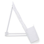 White Enamel Metal Cookbook Stand with Adjustable Support